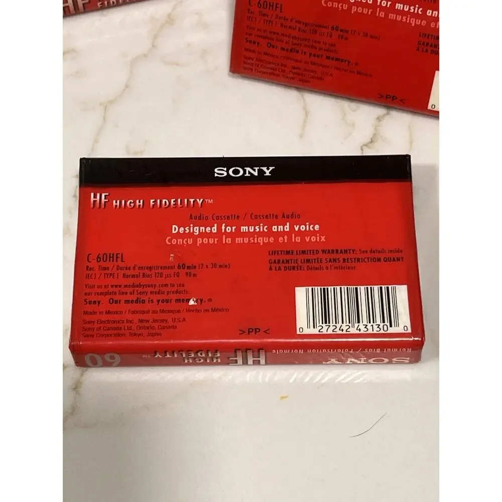 Sony HF 60 Blank Cassette Tape Sealed Type I Normal Bias High Fidelity Vintage